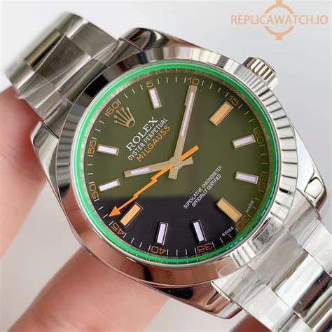 rolex milgauss swiss replica|rolex milgauss black bezel.